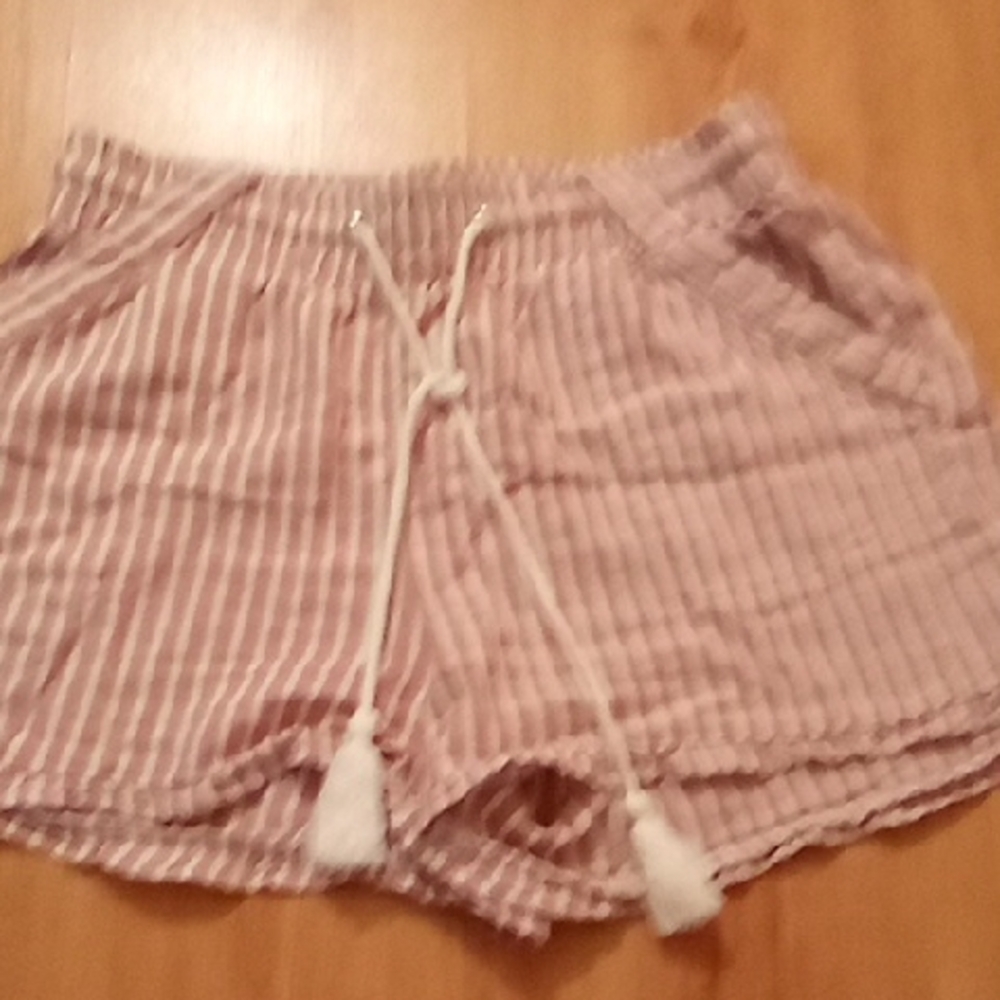 Rewind Pink and White Cargo Shorts with Elastic Waistband